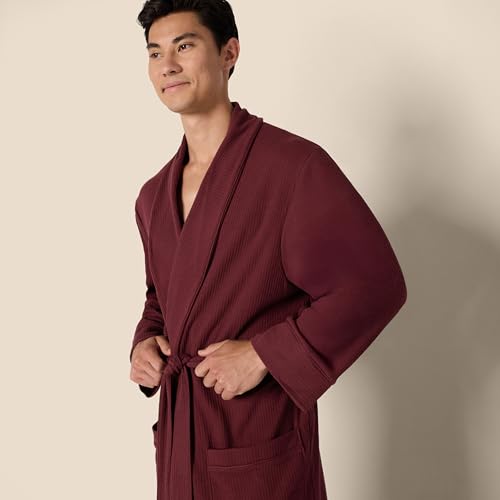 Image of Amazon Essentials Men's Lightweight Cotton Waffle Bathrobe (Available in Big & Tall)