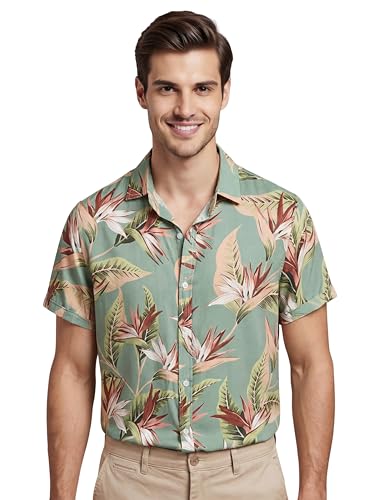 Image of GRECIILOOKS Men's Casual Stylish Printed Regular Fit Shirt | Formal Half Sleeve Shirt for Man | Trendy Summer Outfit for Men