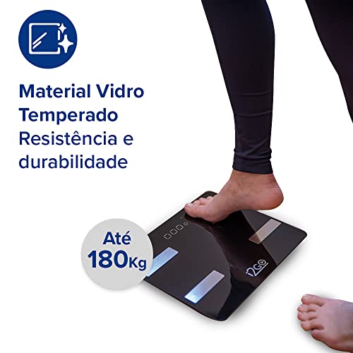 Balança Corporal Inteligente Bioimpedância Bluetooth Smart Scale Fit Preto I2GO - I2GO Home