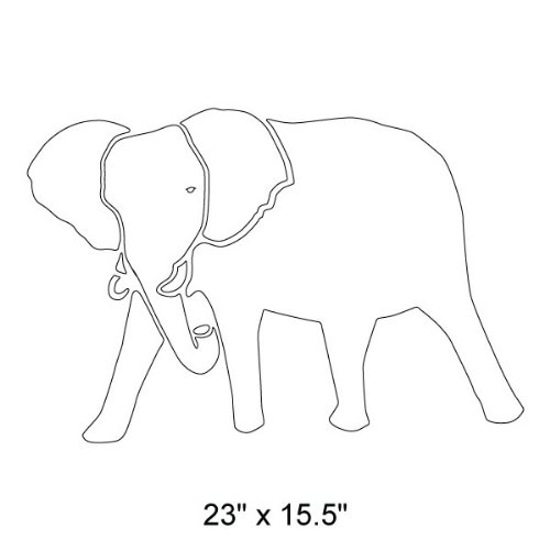 Elephant Stencil for Painting an Elephant on The Walls and Furniture of a Jungle Themed Room