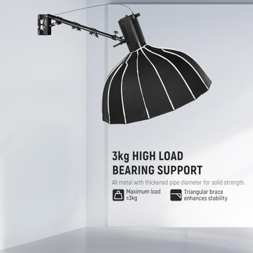 Image of NEEWER Ring Light Wall Mount Boom Arm, 22 inch-46 inch /55-116cm, Aluminum Alloy