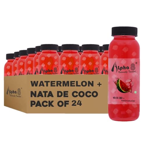 Image of ALPHA 8 Natural Energizer & Immunity Booster, Healthy Juice, Real Natural Taste Watermelon Pack of 24 4800 ml