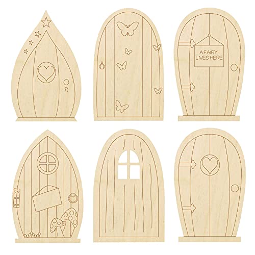 Mini Porta Fada | Portas De Fada De Madeira Para DIY,Mini janela de artesanato de portas de jardim p