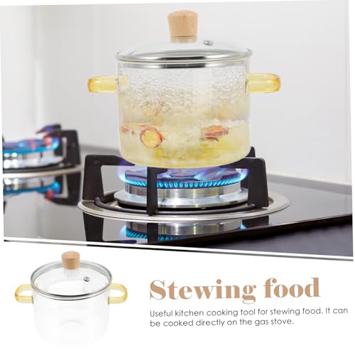 Pot à mijoter en verre 1500ml casserole double poignée