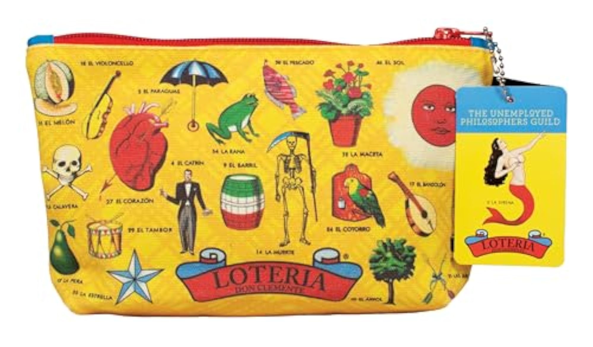 Lotería Bag - Iconic Illustrations Canvas Zipper Pouch