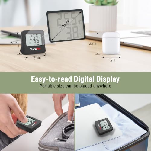TempPro Thermo-Hygrometer Innen Digital Kompakt Hygrometer Raumthermometer – Ansicht 5
