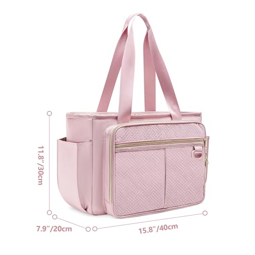 Image of Nurse Tote Bag for Women, Clinical Bag with Accordion File Organizer | Nursing Bag with laptop Sleeve, Top Handle, Water Bottle Pockets, Medical Work Bag for Nurses Home Healthcare