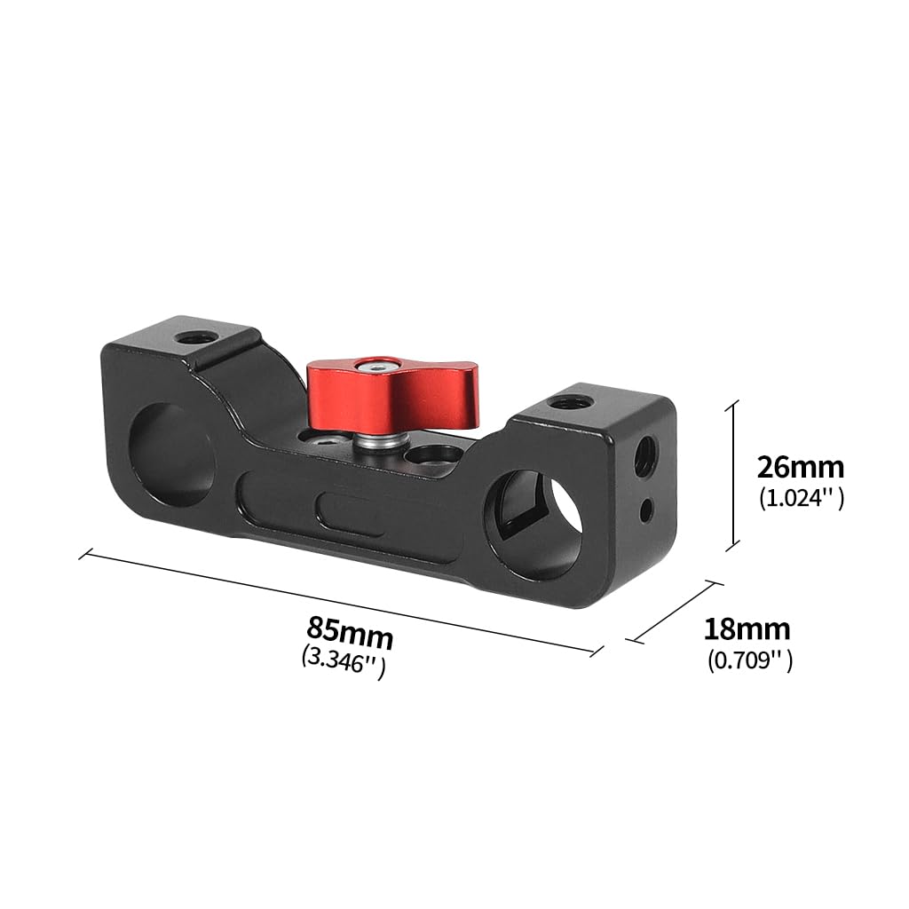 Abrazadera de varilla de 15 mm con agujeros dobles de 1/4 3/8 para cámara réflex digital, placa de liberación rápida (juego de abrazadera de barra)