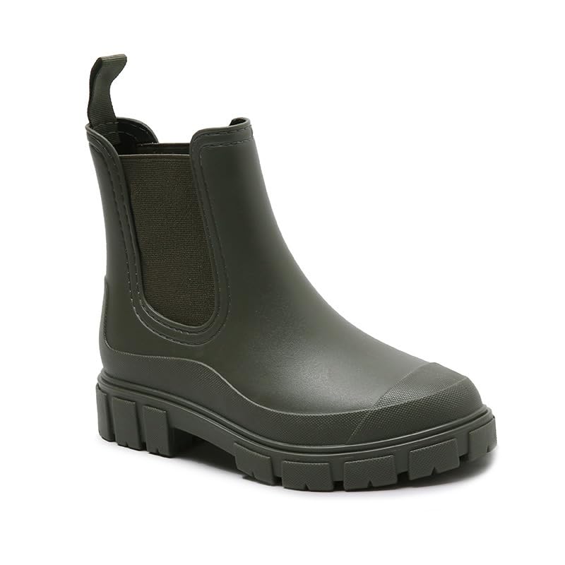Harssidanzar Donna Caviglia Chelsea Boot Scarpe da Giardino Impermeabili Antiscivolo Stivali da Pioggia Corti per Lavoro all'Aperto HL217EU