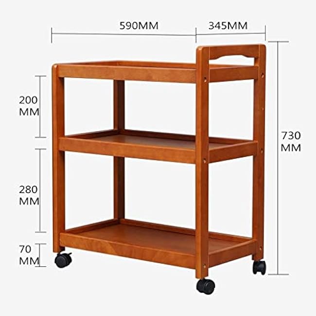 Wooden Beverage Serving Cart with Wine Holder and Wheels for Home Kitchen Hotel Dining 3 Tier Rolling Storage Rack Trolley-Sai4pZl0