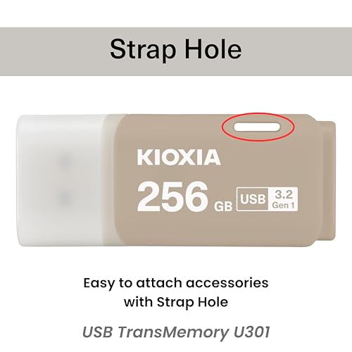 Image of KIOXIA Former Toshiba Memory U301 256GB USB 3.2 Gen 1 Flash Drive - High-Speed, Compact, with 5 Years Warranty (Warm Gray) Made in Japan