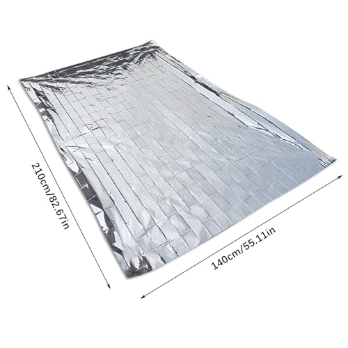 2 Stück Pflanze Reflektierende Film, 82,6x55.1Zoll Reflektierende Mylar-Folie Silber Reflektorfolie Folie, Mylar-Folien für Pflanzenwachstum/Camping/Einfaches Zelt/Marathon/Outdoor Survival (Silber)