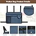 Walker Bag Multiple Pockets Walker Basket for Folding Walker with Cup Holder Bag for Walkers for Seniors Rollator Accessories Bag Blue