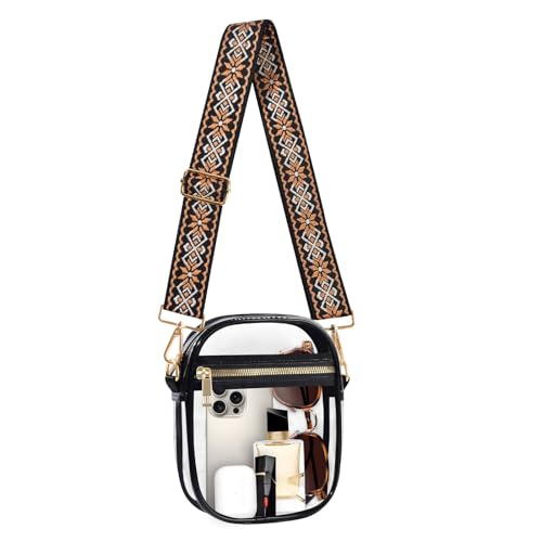 Image of Fibrdoo Clear Crossbody Purse Bag, Clear Bag Stadium Approved with Front Pocket for Concerts Sports Festivals
