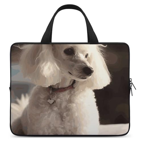 Sac bandoulière ordinateur portable imprimé caniche sac transport mixte