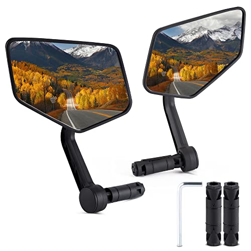 New Bar End Bike Mirror, Aplstow Hd Automotive Grade Glass Lens E-Bike Mirrors, Scratch Resistant, Safe Bicycle Rearview Mirrors (A Pair) #TOP20