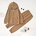 Ritatte Little Girls Boys Sweatsuit Solid Zipper Hooded Sweatshirt Tops Sweatpants Jogger Set Kids 2Pcs Fall Winter Outfits(Brown,7-8T(140))
