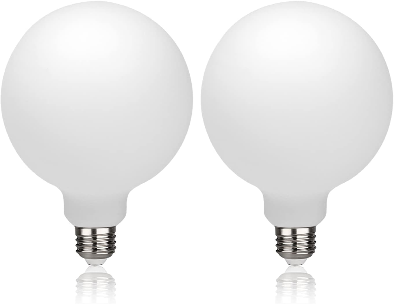 2 Pack G40(G125) Globe LED Light Bulbs, 5.5W Dimmable 50 Watt Equivalent LED Edison Bulbs, Warm White 2700K, 600LM, E26 Base, Milky LED Filament Bulbs for Bathroom Bedroom Living Room