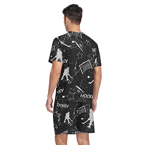 Oyihfvs 2 PC Men's Short Pajamas Set, V Neck Soft Causal Sleepwear Nightwear(S-2XL)2