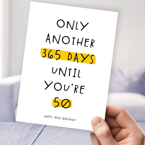 Hey Chimp Happy 49th Birthday Card for Men and Women - Only Another 365 Days Until You're 50" Celebrate Turning 49 Years Old and being Age 49 - Image 2