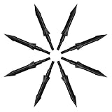 Huntingdoor 12Pcs Carbon Steel Archery Broadheads Points 100 Grain Screw-in Traditional Outdoor Hunting Arrow Heads Tips