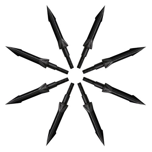 Huntingdoor 12Pcs Carbon Steel Archery Broadheads Points 100 Grain Screw-in Traditional Outdoor Hunting