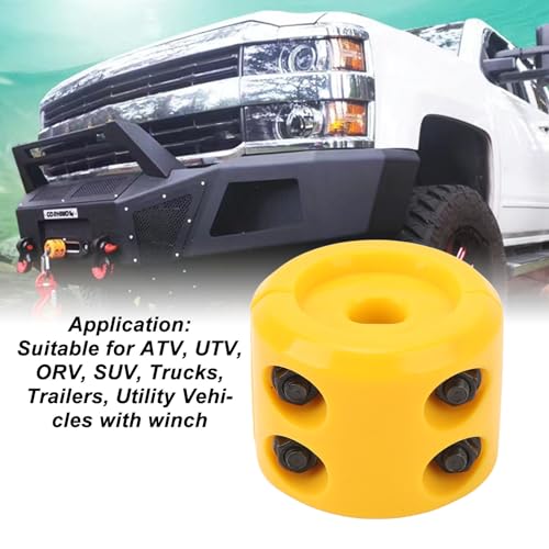 Seilwinden-Hakenstopper, Gummi-Windenhaken-Stopper mit Sechskantschlüssel, Seilwinden-Stopper aus Gummi, Robuster Seilhaken für ATV, UTV, SUV, ORV, LKW (YELLOW)