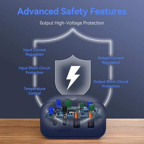 Image of USB C Wall Fast Charger Block, 40W 4-Port Type C Charger Fast Charging Blocks PD Power Charger Adapter+QC 3.0 USB Multiport Charger Brick for Phone 17 /16 /15 /14 /13 /12 Pro Max, Pad, GalaxyS25-Deep Blue