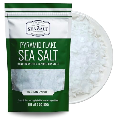 Flaky Sea Salt, Pyramid Flake Finishing, Gourmet Steak Salt, 3 oz Pouch miniatura 1