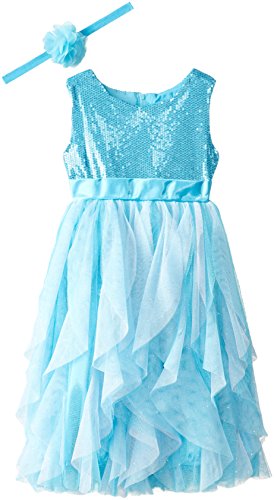 Disney Little Girls' Toddler Frozen Queen Elsa Dress with Matching Tiara, Blue, 2T