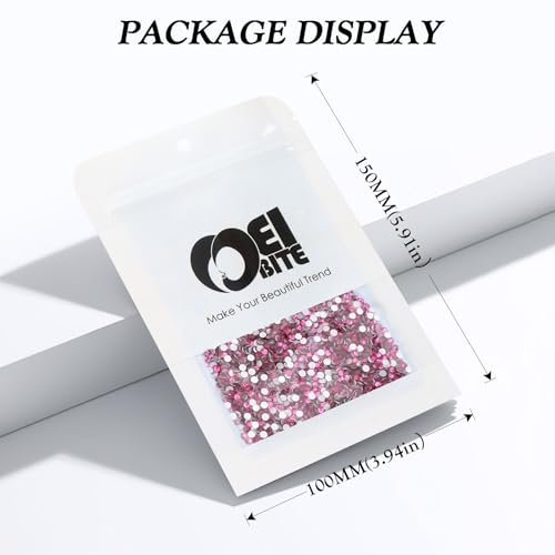 Image of Fuchsia Flatback Rhinestones, Glass Rhinestones for Nail Art and Craft, Glue Fix, Loose Crystal Gemstones(Fuchsia, SS6, 2880pcs, 1.9-2.0mm)