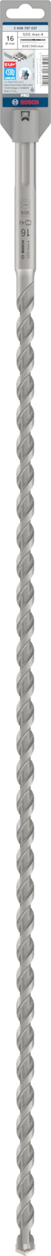 Bosch 1x Foret PRO SDS max-4 (pour Béton armé, Bloc de construction en béton, Ø 16,00 mm, Professional Accessoire Marteau burineur)