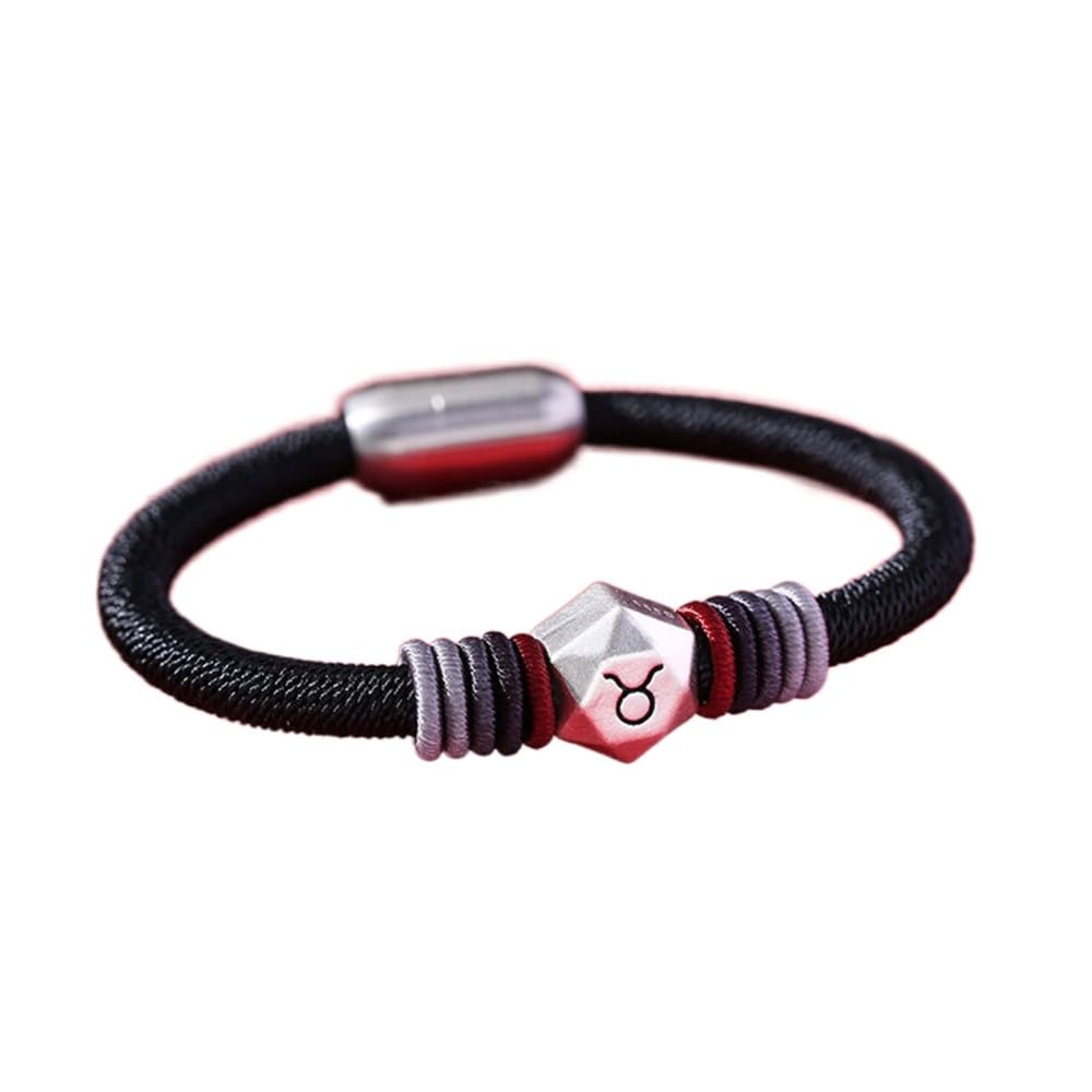 Pulsera doce constelaciones S999 para hombre de lujo ligero con diseño retro zodiacal asiatico 8