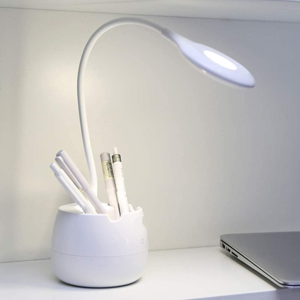 Habrur Klemmleuchte Schreibtischlampe LED-Schreibtischlampe Mit Stifthalter, Tischlampe, USB-Aufladung, Leselampe, Studentenwohnheim, Schreibtisch, Schreiblampe Leselampe Klemmlampe