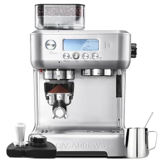 CASABREWS 5700Pro Espresso Machine with Grinder, Professional Coffee Maker with Milk Frother Steam Wand, Barista-Quality Cappuccino Latte Machine with LCD Display, Great for Coffee Enthusiasts