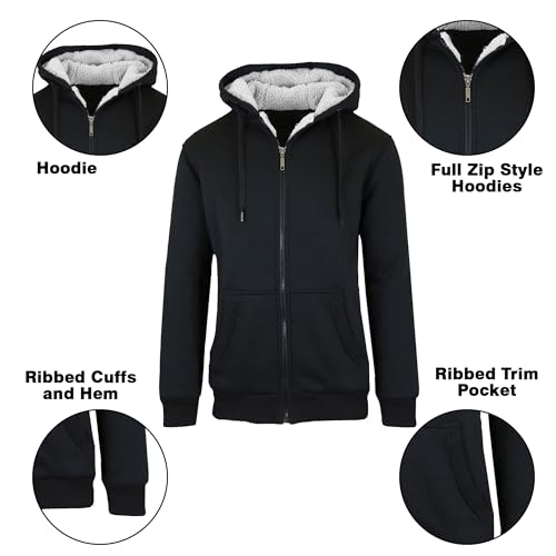 Galaxy by Harvic Men's Heavyweight Sherpa Fleece-Lined Zip Hoodie (Singles & 2-Pack)2
