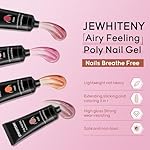 JEWHITENY Poly Extension Gel Nail Kit 14 PCS Poly Gel Kit with Slip Solution and Mini Lamp Nail Art Design Beginner - Image 4