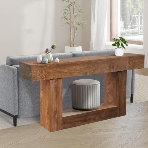 Garvee 63" Long Console Table for Entryway, Wood Rectangular Sofa Table Behind The Couch, Farmhouse Entryway Tables for Entrance, Hallway, Living Room, Foyer