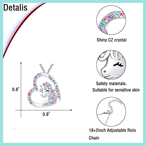 M&Ostyle You are magical Jewelry Set for Girls Necklace and Bracelet Crystal Heart Pendant Necklaces Gifts For Girls Daughter Granddaughter Niece Birthday Christmas over 3 years2