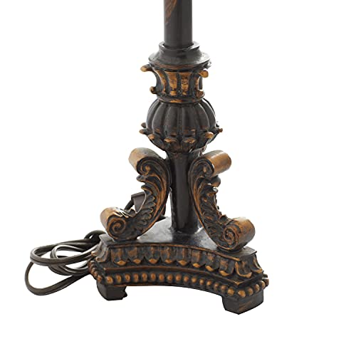 Deco 79 Polystone Buffet Lamp With Tapered Shade, 11" X 11" X 31", Bronze #TOP3