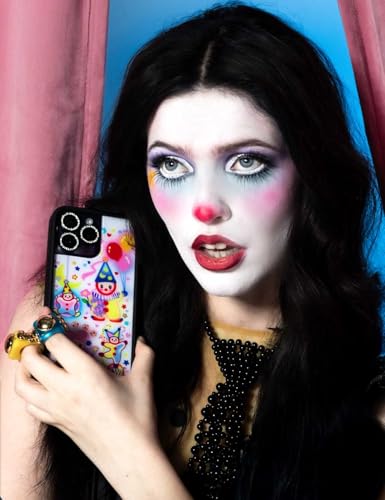 Image of Wildflower Cases - Compatible with iPhone 16 Pro Max | Protective Black Bumper, 6.5ft Drop Test Certified, Women Owned Small Business | Circus Stars Moon Aesthetic Trendy Cute | Clown Around
