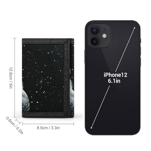 Snowy Owl And Stars Trifold Wallet for Men - Money Clip Slim Wallets with Multiple Card Slots Minimalist Small Front Pocket Wallet for Everyday Carry2