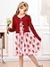 9T 10T Girl Dresses Red Strawberry Dress for Girls Casual Long Sleeve Cardigan School Outfits Size 9-10