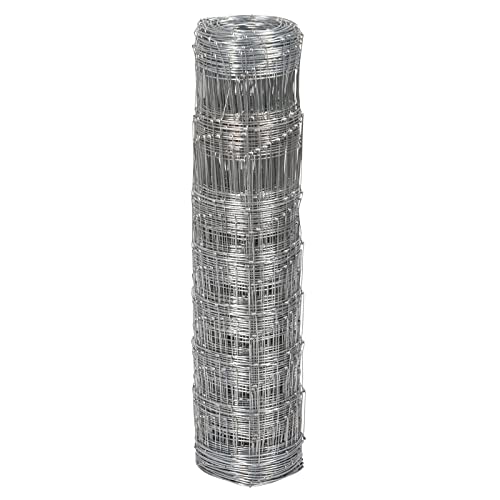 VOSS.farming Premium Wildzaun Komplettset 80cm 50m Knotengeflecht Verzinkt (50m Zaun 80/8/15 + 15 Z-Profilpfosten 150cm)