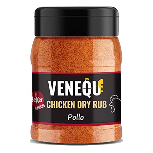 VENEQU BBQ CHICKEN DRY RUB 150 gr | BBQ DRY RUB POLLO 150gr | Mix di spezie per Barbecue ideale per Pollo, Tacchino ed Anitra | Marinatura a secco di alta qualità | Ricetta originale Made in Italy