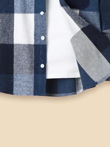 Boys Plaid Jacket Kids Hooded Button Long Sleeve Autumn Coats Fashion Outerwear Jacket for 8-12 Years4