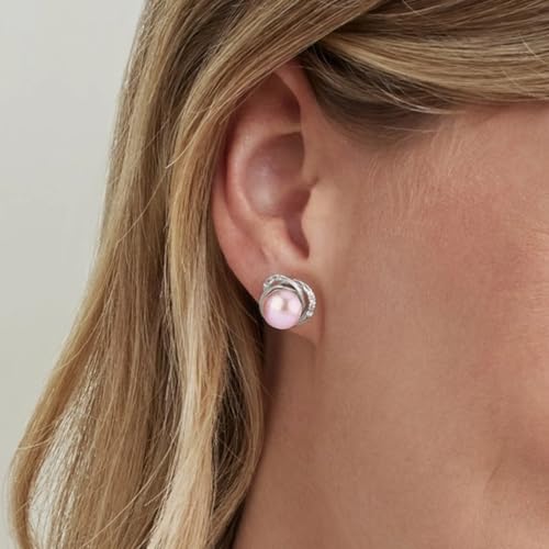 The Pearl Source 8mm & 9mm Freshwater Cultured Pearl & Cubic Zirconia Johnson Pendant & Earrings for Women2