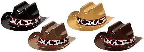 Amscan Mini Western Cowboy Hats, Multicolor, 2 1/5" x 4 4/5". 8 Pcs