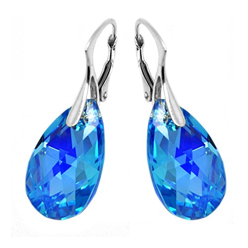 Orecchini da donna a goccia, color blu