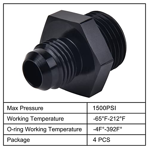 Image of EVIL ENERGY 6AN Flare to AN8 ORB Male O-Ring Fitting Adapter 4PCS